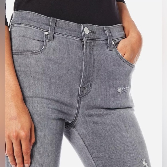 J Brand Alana Provocateur Destruct High Rise Crop Skinny Jeans Gray Size 27 - Picture 3 of 16